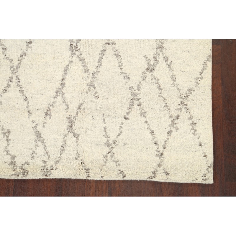 Geometric Contemporary Moroccan Oriental Wool Area Rug Hand-knotted - 5'2" x 7'7"