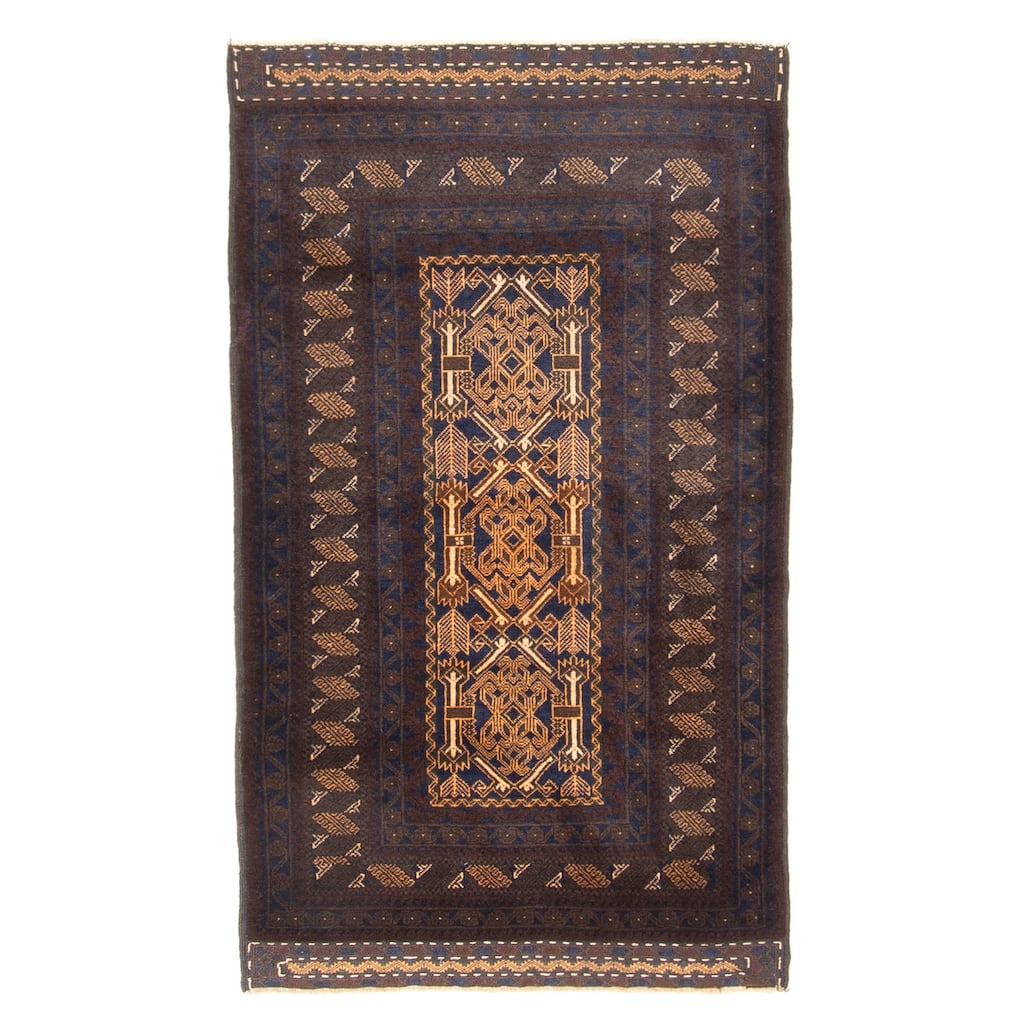 ECARPETGALLERY Hand-knotted Teimani Brown Wool Rug - 2'11 x 4'11
