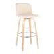 Option Cream Faux Leather/Round Chrome Footrest