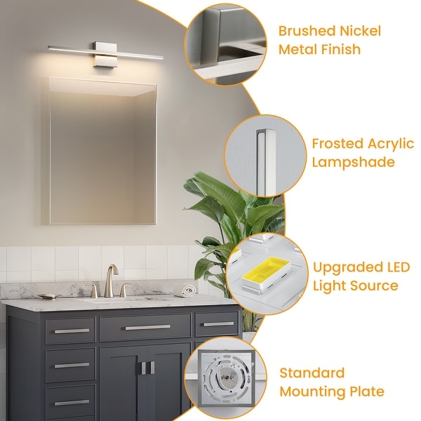 Modern Vanity Lighting Fixtures 24 30 39 inch Bathroom Vanity Lights Over Mirror Wall Sconce for Bathroom On Sale Bed Bath Beyond 36992000