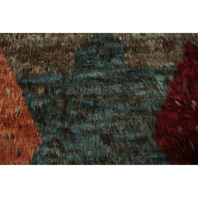 Hand Knotted Oriental 100% Wool Carpet Modern Tribal Brown Moroccan Area Rug - 10' 2'' X 7' 11''