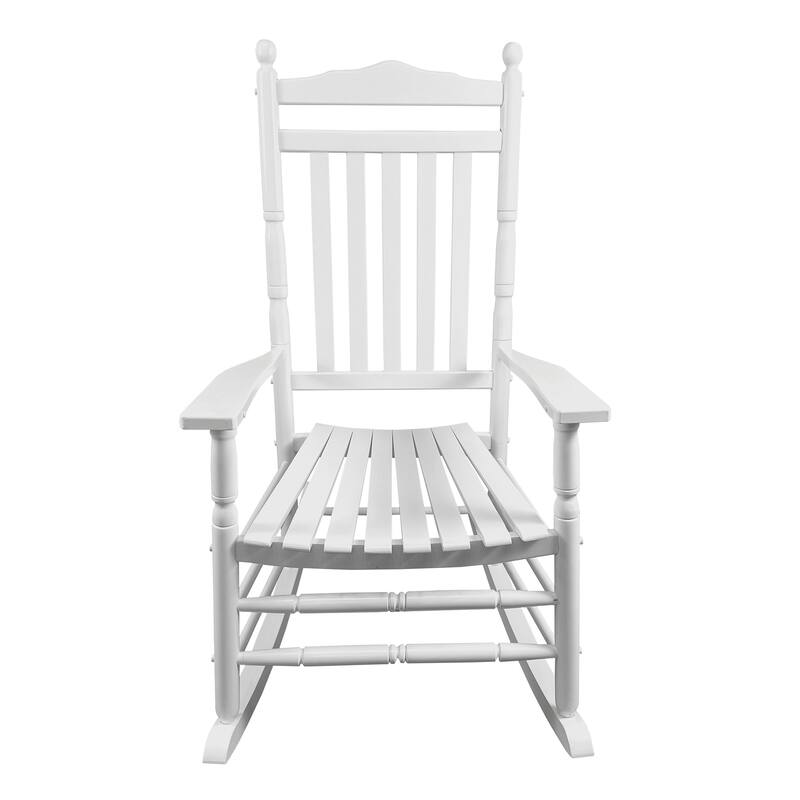 Balcony Porch Adult Rocking Chair with Wide Seat and Armrest