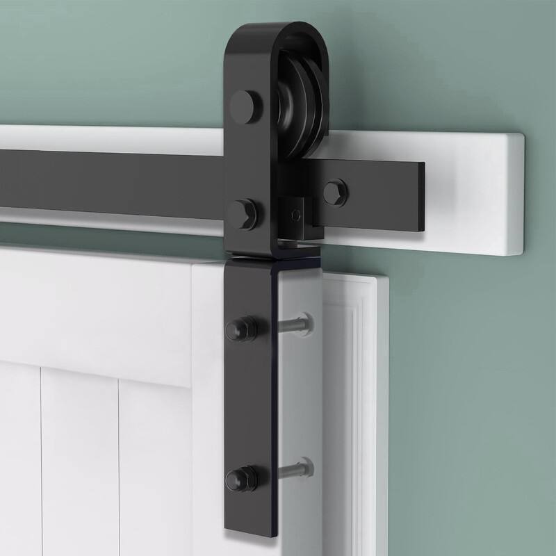 40" Bi-folding Sliding Barn Door Hardware Track Kit for 2 Doors,No Door (Track Length 40" for Double 18" Wide Door)