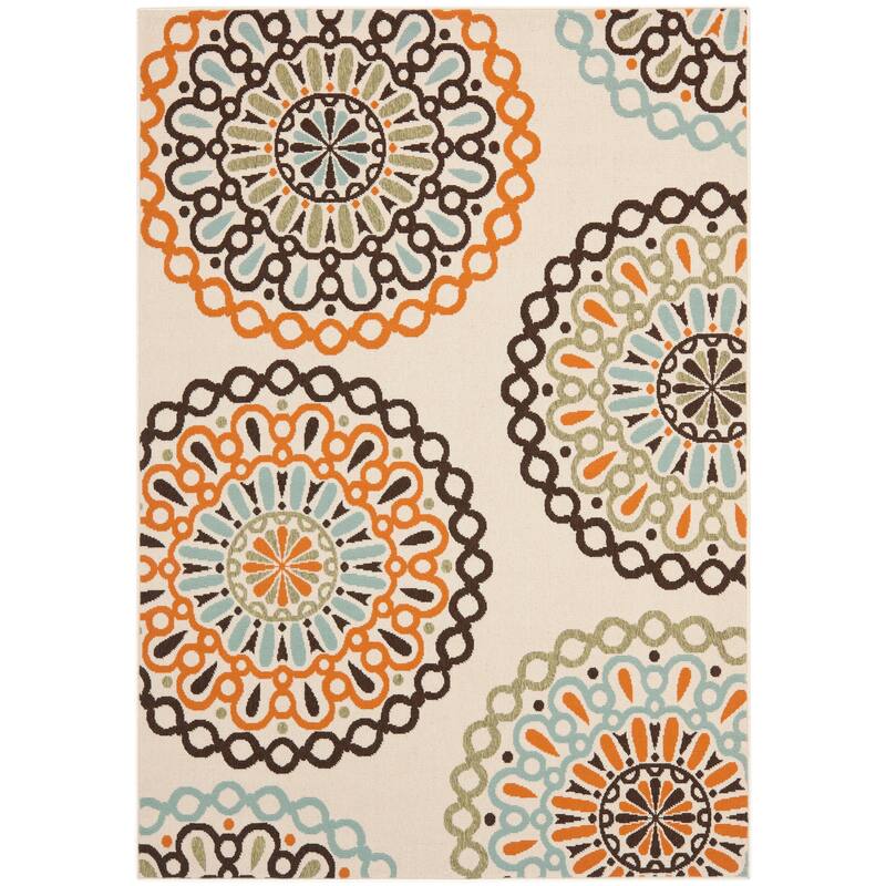 SAFAVIEH Veranda Felizitas Geometric Medallion Indoor/Outdoor Area Rug