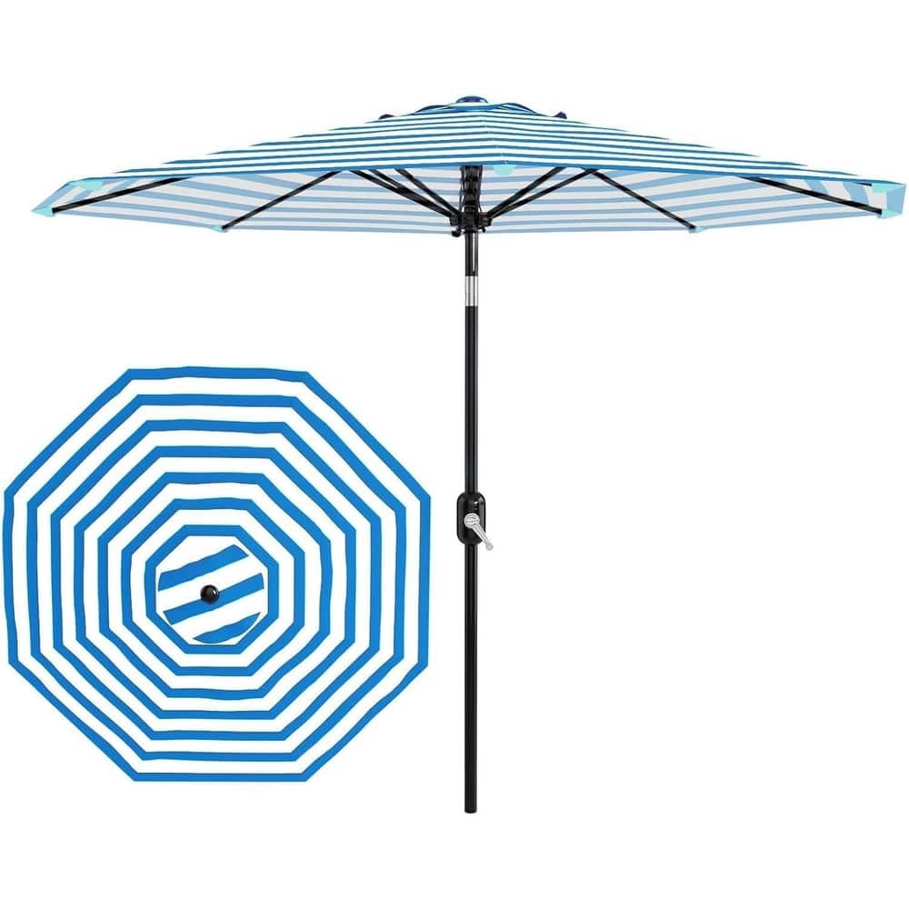 Outdoor 9FT Stripe Outdoor Patio Umbrella, UV Protection Waterproof for Pool Deck Yard