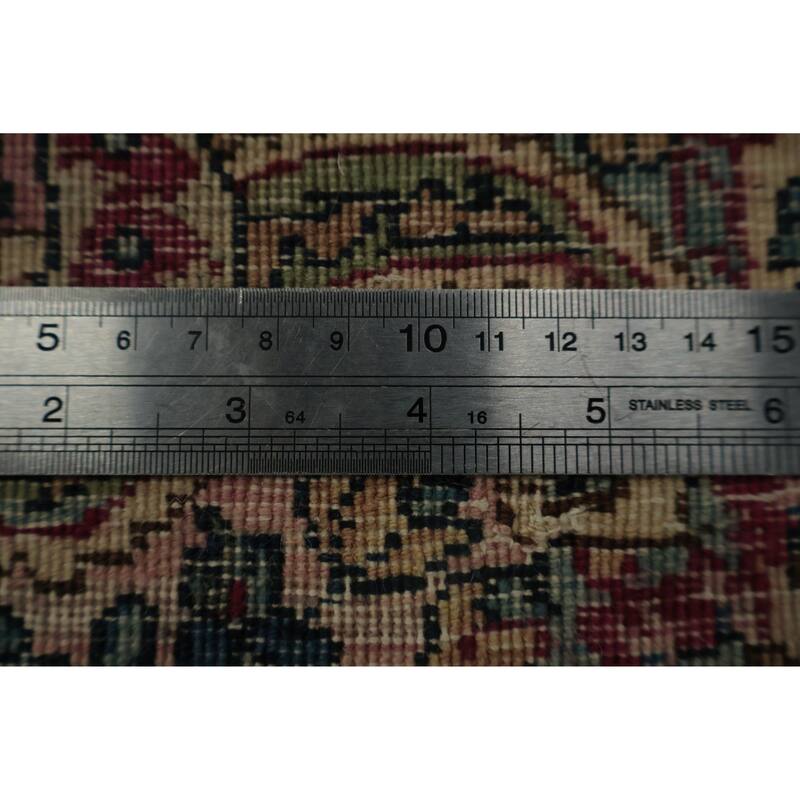 Hand Knotted Oriental 100% Wool Carpet Traditional All-Over Beige & Ivories Kerman Area Rug - 4' 9'' X 3' 0''