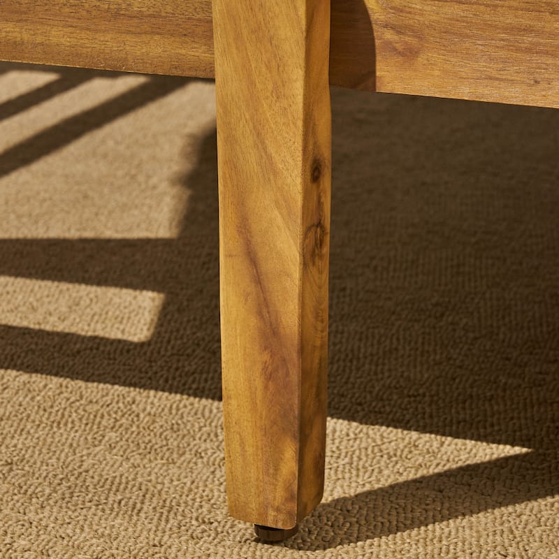 Perla Acacia Wood Double Chaise Lounge by Christopher Knight Home