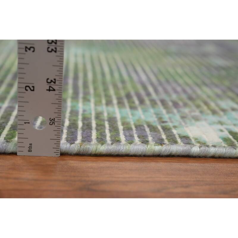 Hand Knotted Oriental Viscose Silk Carpet Modern Abstract Multi-Colored Abstract Area Rug - 4' 0'' X 2' 0''