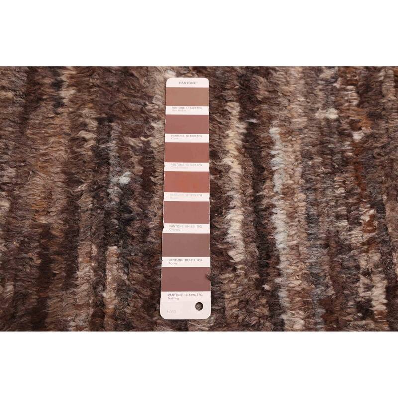 ECARPETGALLERY Hand-knotted Pak Finest Marrakesh Dark Brown Wool Rug - 7'10 x 10'3