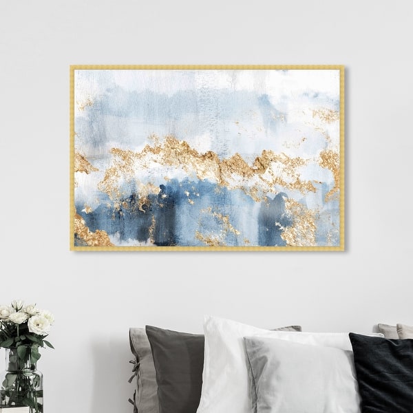 Shop Black Friday Deals On Oliver Gal Eight Days A Week Abstract Framed Wall Art Prints Watercolor Blue Gold On Sale Overstock 31287741