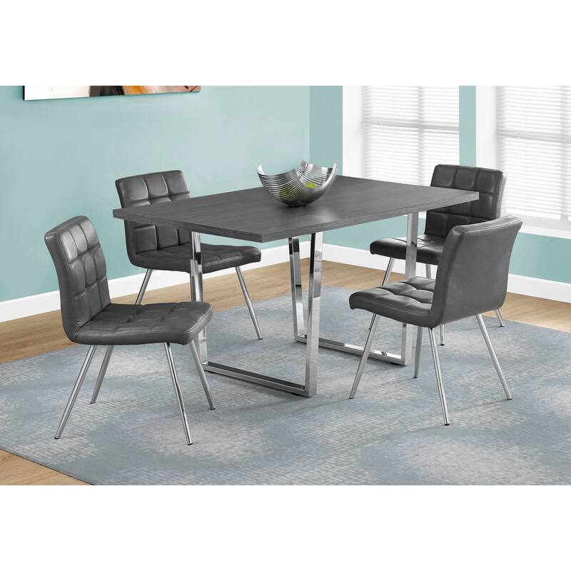 Dining Table, Rectangular, Kitchen, Dining Room, Chrome Metal