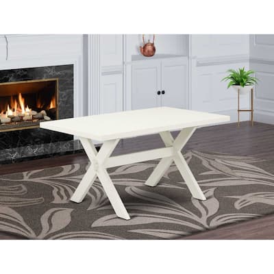 Elegant Dining Table - 36x60 Inch Modern Table with Linen White Finish - 36