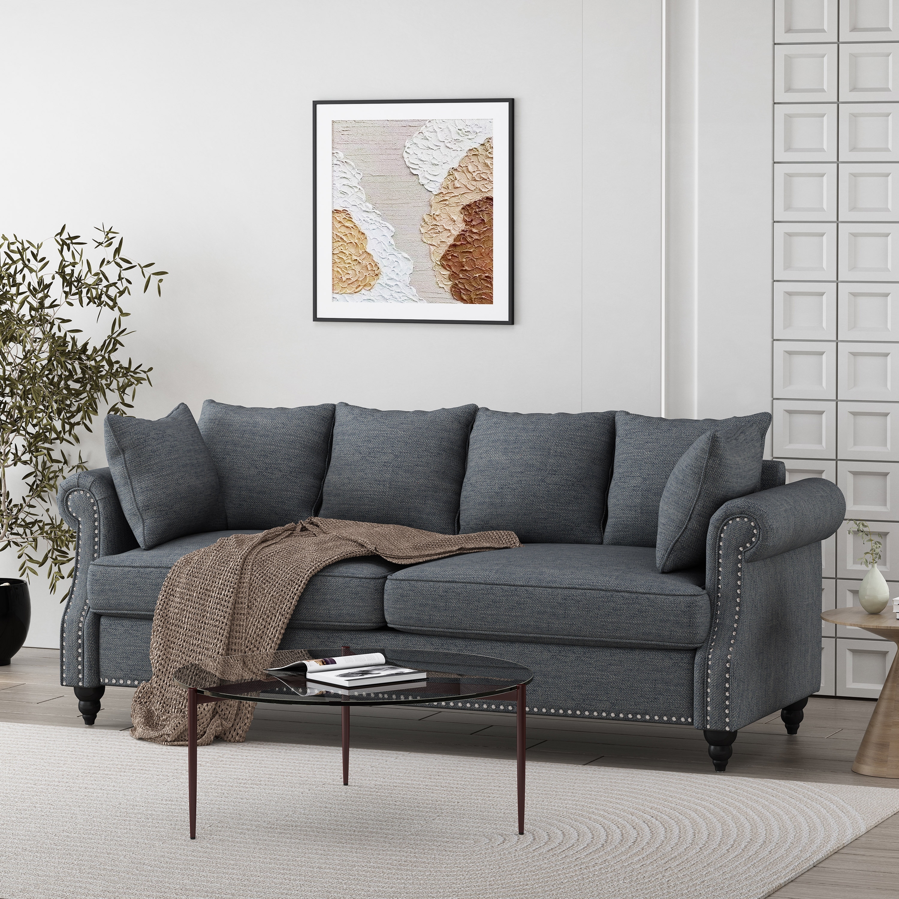 Fairburn Pillow-back 3-seat Sofa by Christopher Knight Home - On