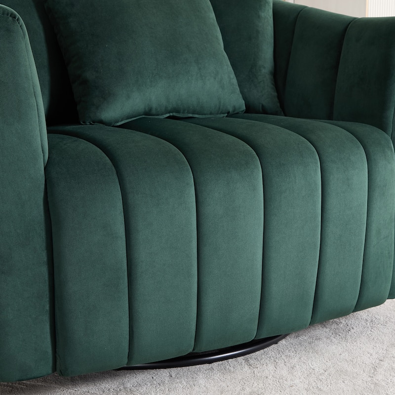 40.4"W Modern Swivel Accent Chair,Swivel Single Sofa Chair with Ottoman
