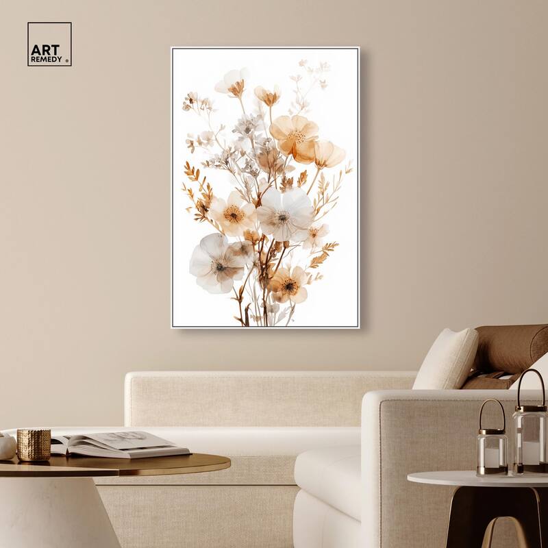 Parchment Petals Canvas by Art Remedy