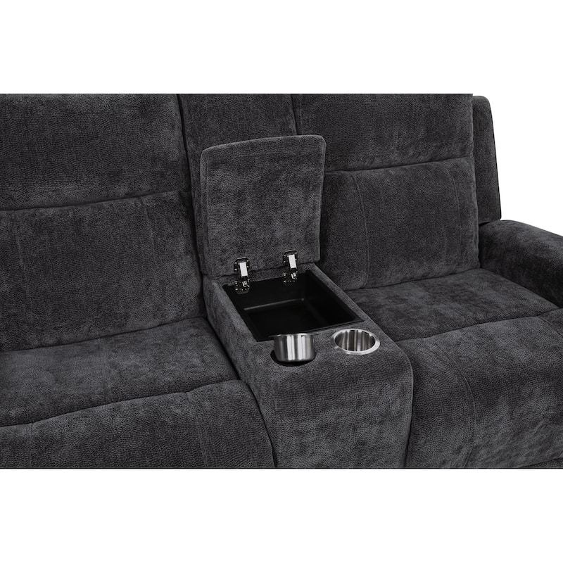 Kennett Chenille Upholstered Power Reclining Loveseat