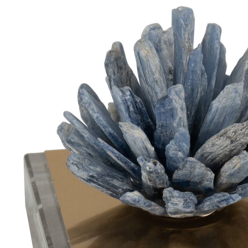 Sagebrook Home Julia Blue Stone Crystal Block, Perfect for Decor