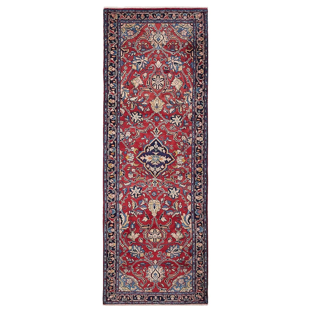 ECARPETGALLERY Hand-knotted Andelz Red Wool Rug - 3'3 x 9'9