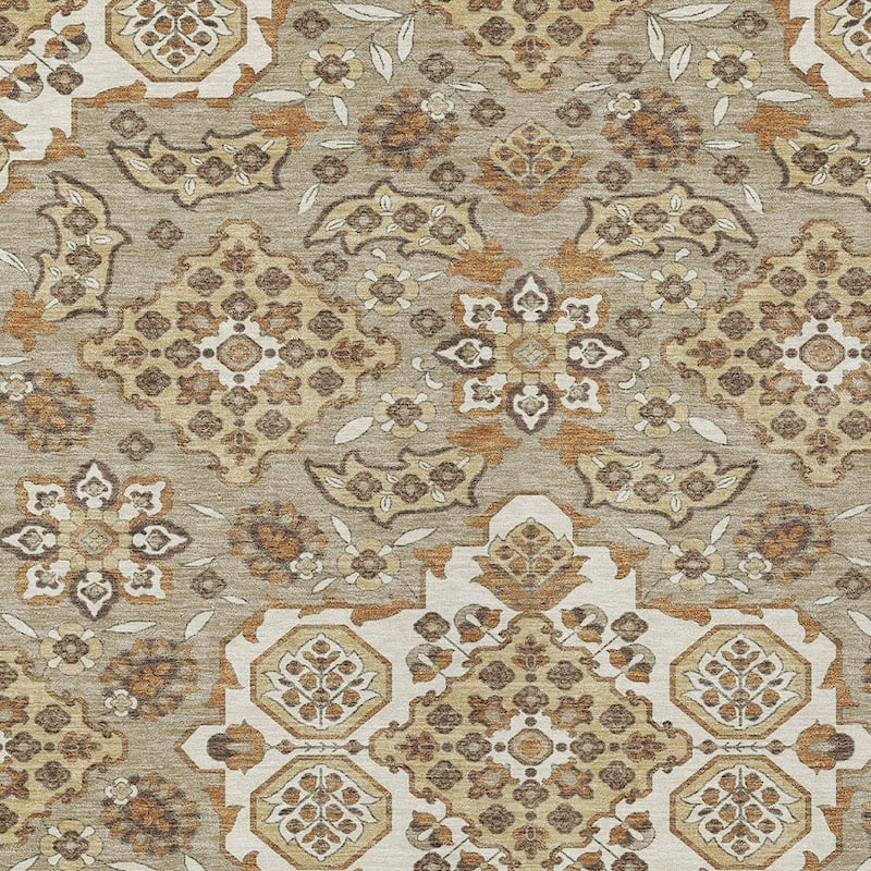 HomeRoots Medallion Traditional Rectangle Outdoor Rug