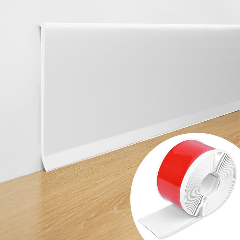 Art3d 20 ft x 4 inch Peel and Stick Flexible Molding Trim - N/A - White