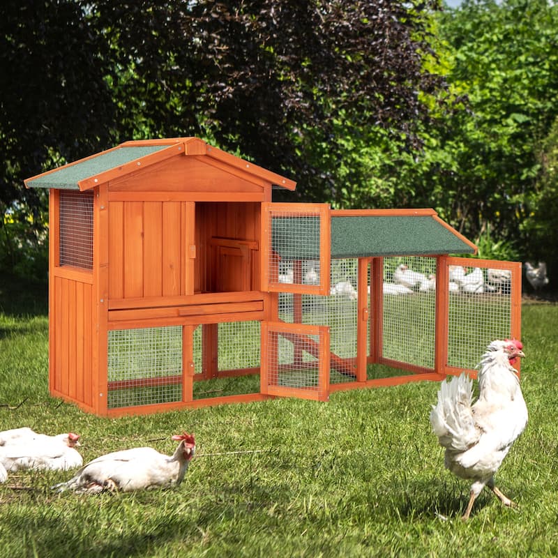 61" Fir Wood Outdoor Garden Cage with Lightweight Strong Wire Panels for Small Animal