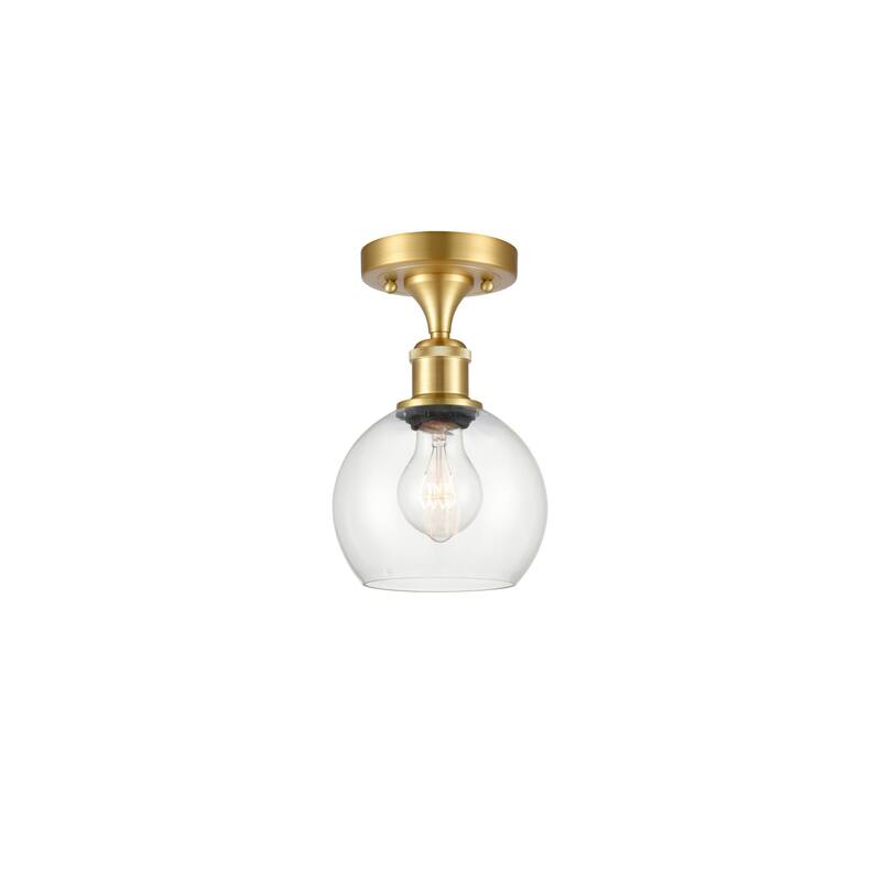 Innovations Lighting 516-1C-10-6 Athens Semi-Flush Athens Deco Swirl - Satin Gold / Clear