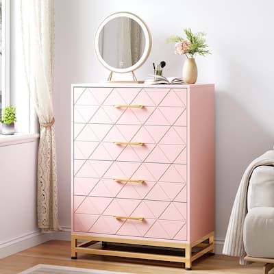 ​​Black 4-Drawer Dresser for Bedroom & Closet