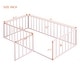 preview thumbnail 25 of 30, Twin Size Metal Floor Bed Frame with Fence & Door, for Kids