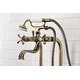preview thumbnail 38 of 42, Kingston Brass Freestanding Clawfoot Tub Faucet Package with Supply Line in Matte Black