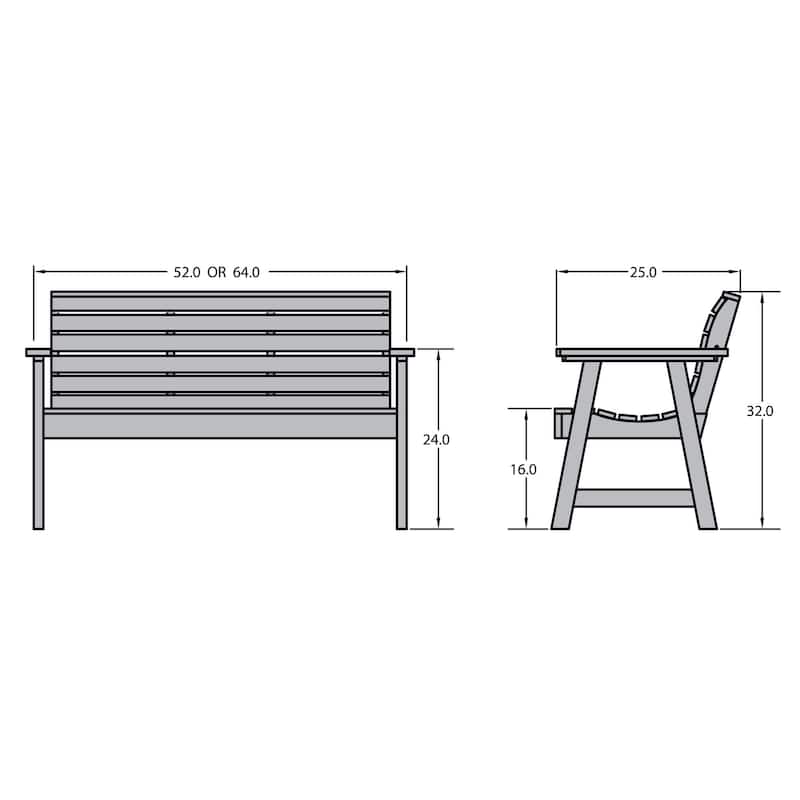 HIGHWOOD Weatherly Eco-Friendly 4-foot Garden Bench - N/A
