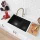 preview thumbnail 1 of 26, Composite Granite Dual-Mount 30" Double-Bowl kitchen Sink - 30" x 18" x 9.50" Black