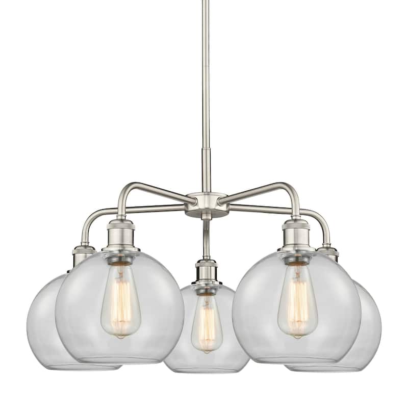 Innovations Lighting 516-5CR-16-26 Athens Chandelier Athens 5 Light - Satin Nickel / Clear