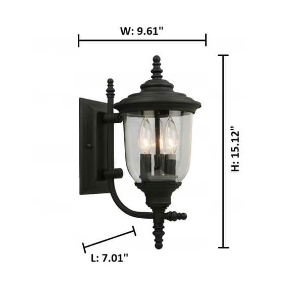Eglo Pinedale 15 25 Inch Outdoor Wall Light With Matte Black Finish And Clear Seeded Glass Overstock 20931149