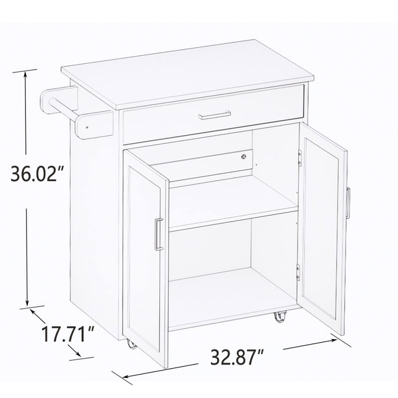 Kitchen Rolling Trolley Cart with Adjustable Shelves and Towel Rack
