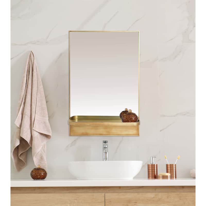 Iron and Glass Reflective Wall Mirror