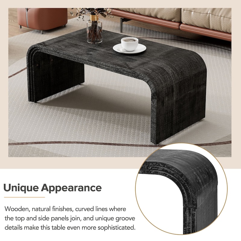 Minimalist Coffee Table with Curved Art Deco Design