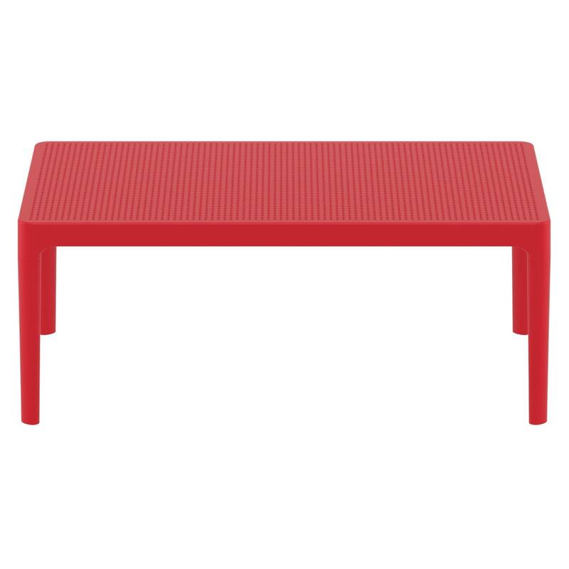 39.5" Red Patio Solid Rectangular Lounge Coffee Table