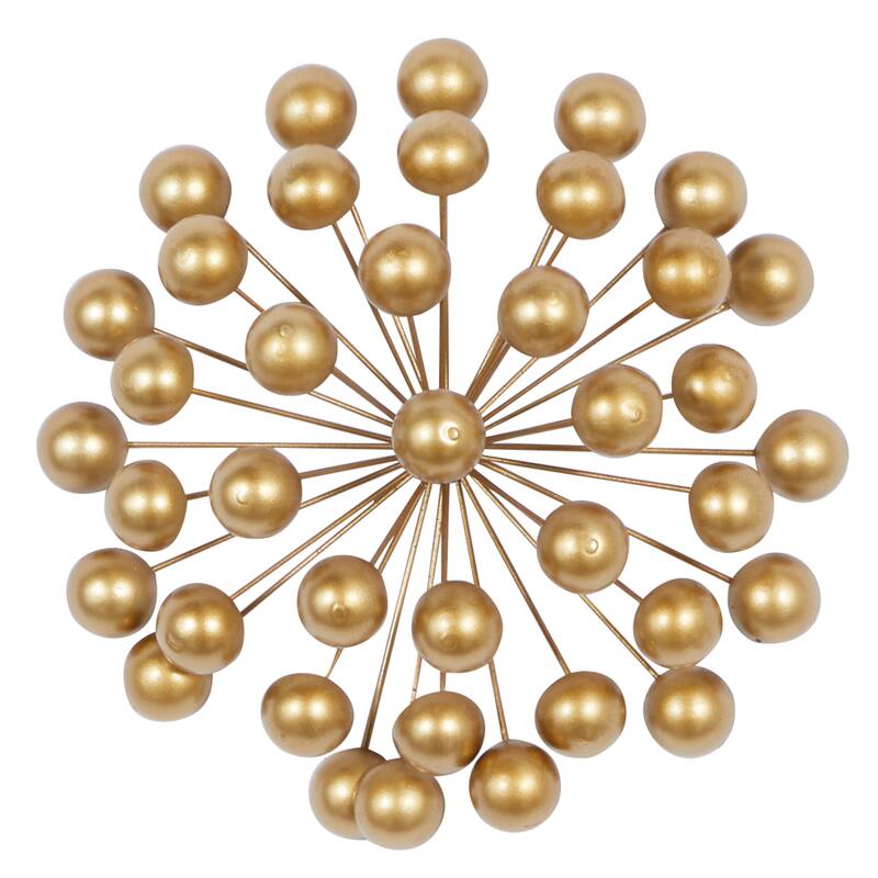 CosmoLiving by Cosmopolitan Gold Metal Starburst Home Wall Decor with Orb Detailing