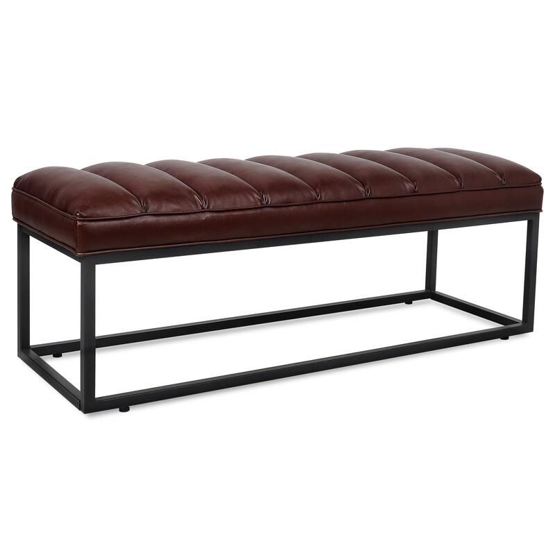 High Quality Upholstered Bench with Metal Base
