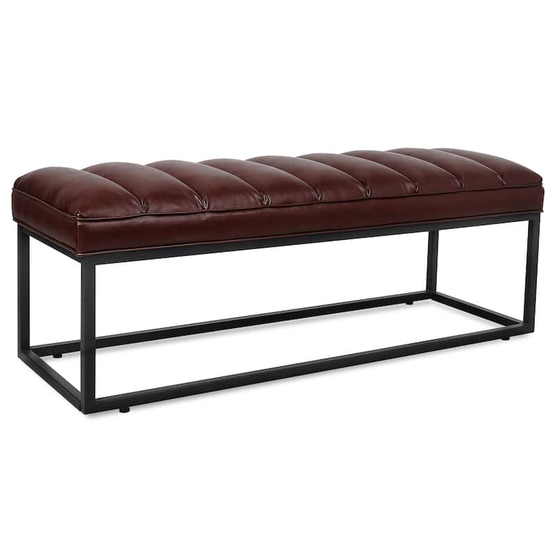 Tala Modern Upholstered Bench with Metal Base by GDFStudio