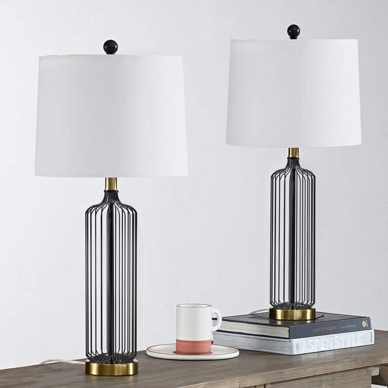 28.57" Metal line Table Lamp Set (Set of 2)