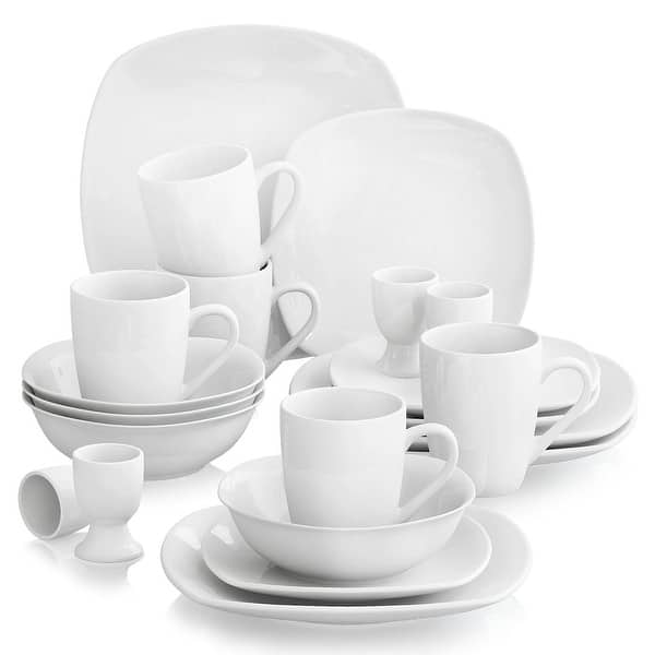 MALACASA 18-Piece White Porcelain Dinnerware in the Dinnerware