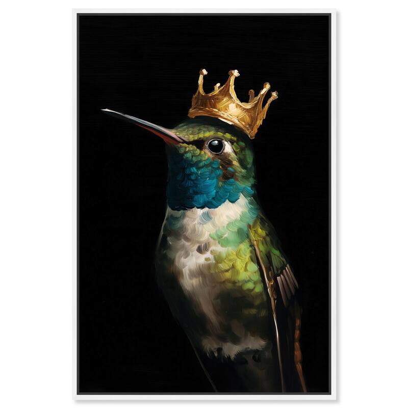 Crowned Azure Bird I Canvas by Art Remedy - White - 20" x 30"