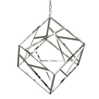 20-Light Chrome LED Chandelier With White Acrylic Diffusers