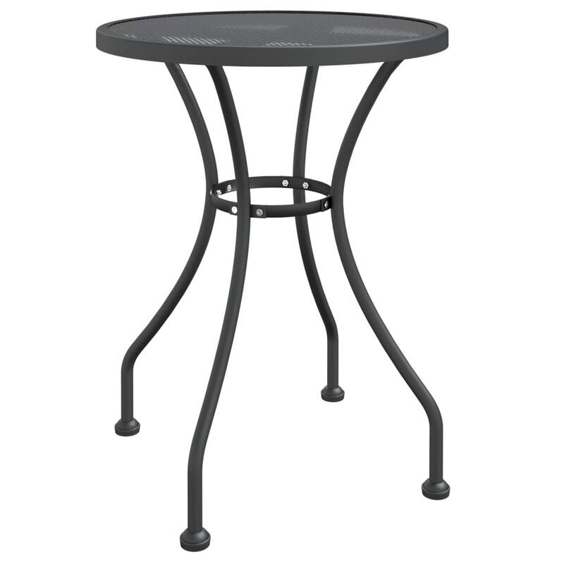 3pc Outdoor Bisto Breakfast Table and 2 Chair Set, Gray Metal