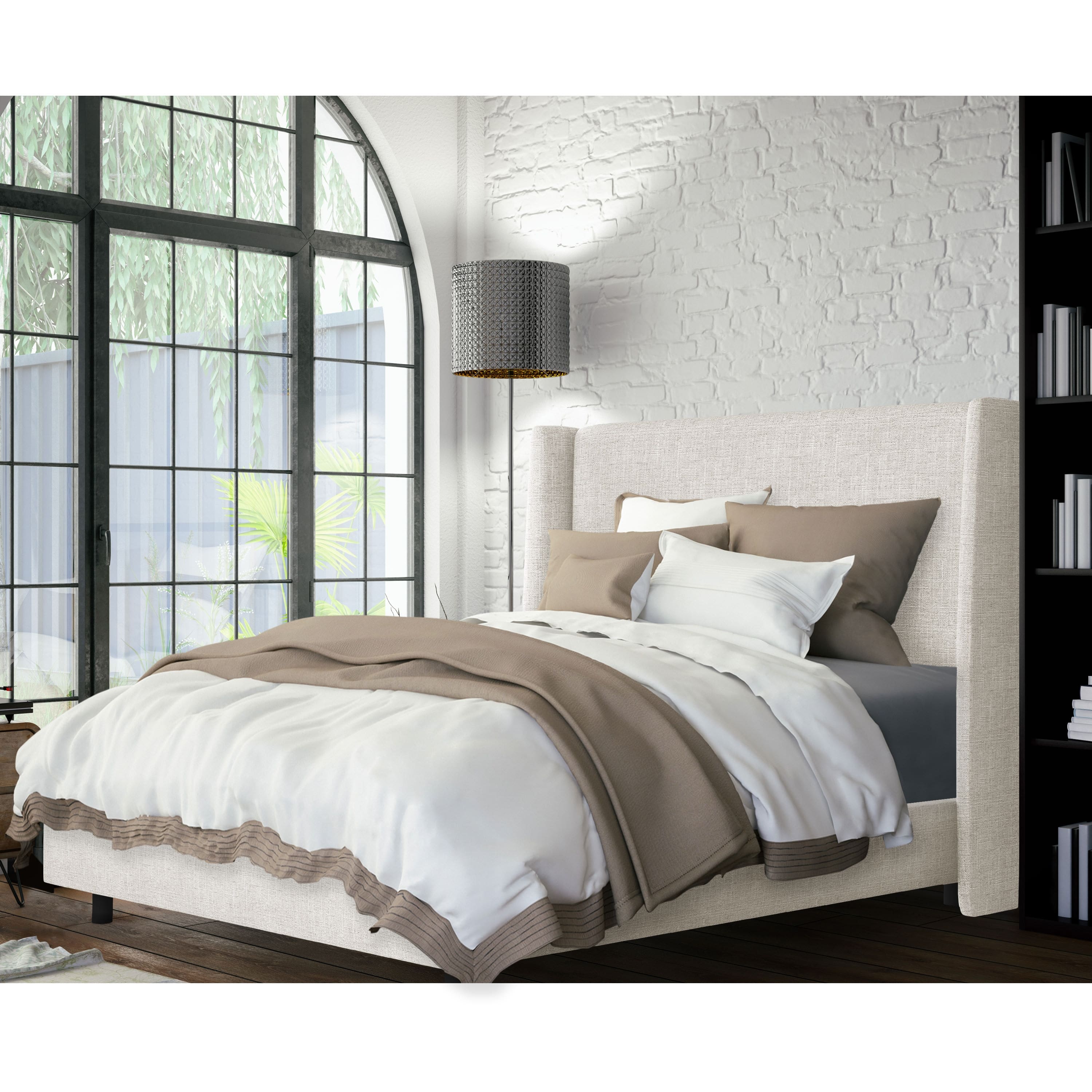 Shop Skyline Furniture Zuma White Wingback Bed On Sale Overstock 10898343