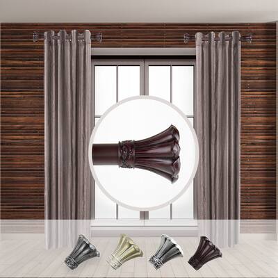 Adjustable Curtain Rod Set - 12 to 20 Inch, Steel & Resin Finials, Easy Install Hardware