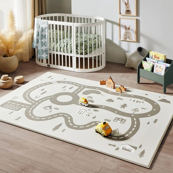 slide 2 of 8, Tiny Land® Double-Sided Baby Playmat Urban Zoo Adventure 1 & Up