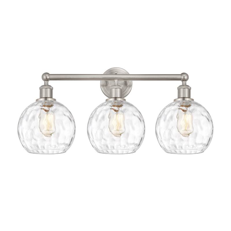 Innovations Lighting Athens Water Glass - 3 Light 26" Bath Vanity Light - Clear/Satin Nickel