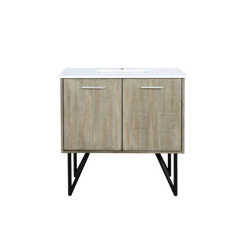 Lancy Rustic Acacia Bath Vanity and Cultured Marble Top - 36 - Rustic Acacia